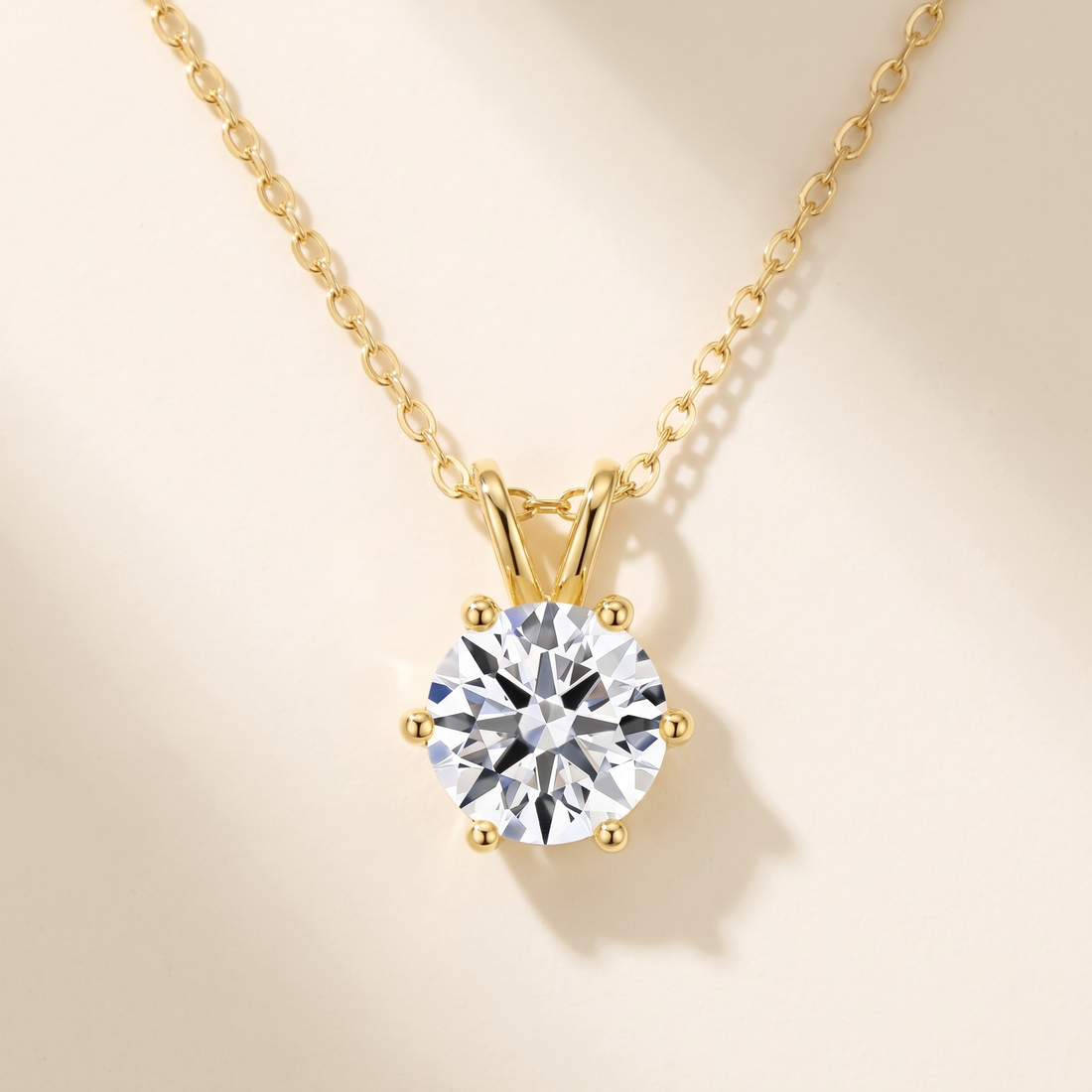 14K gold filled moissanite necklace