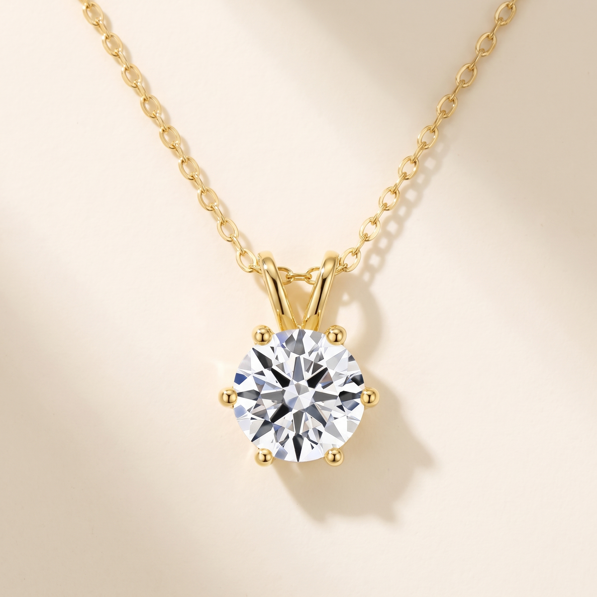 14K gold filled moissanite necklace