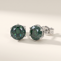 Absinthe Green Moissanite Solitaire Studs