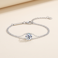 Aurore Moissanite Solitaire Chain Bracelet in White Gold