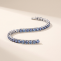 Azur Blue Moissanite Tennis Bracelet in Full Blue