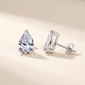Blanche Pear-Cut Moissanite Studs in White Gold