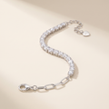 Capri Moissanite Half-Tennis Chain Bracelet in White Gold