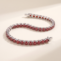 Cerise Red Moissanite Tennis Bracelet in White Gold