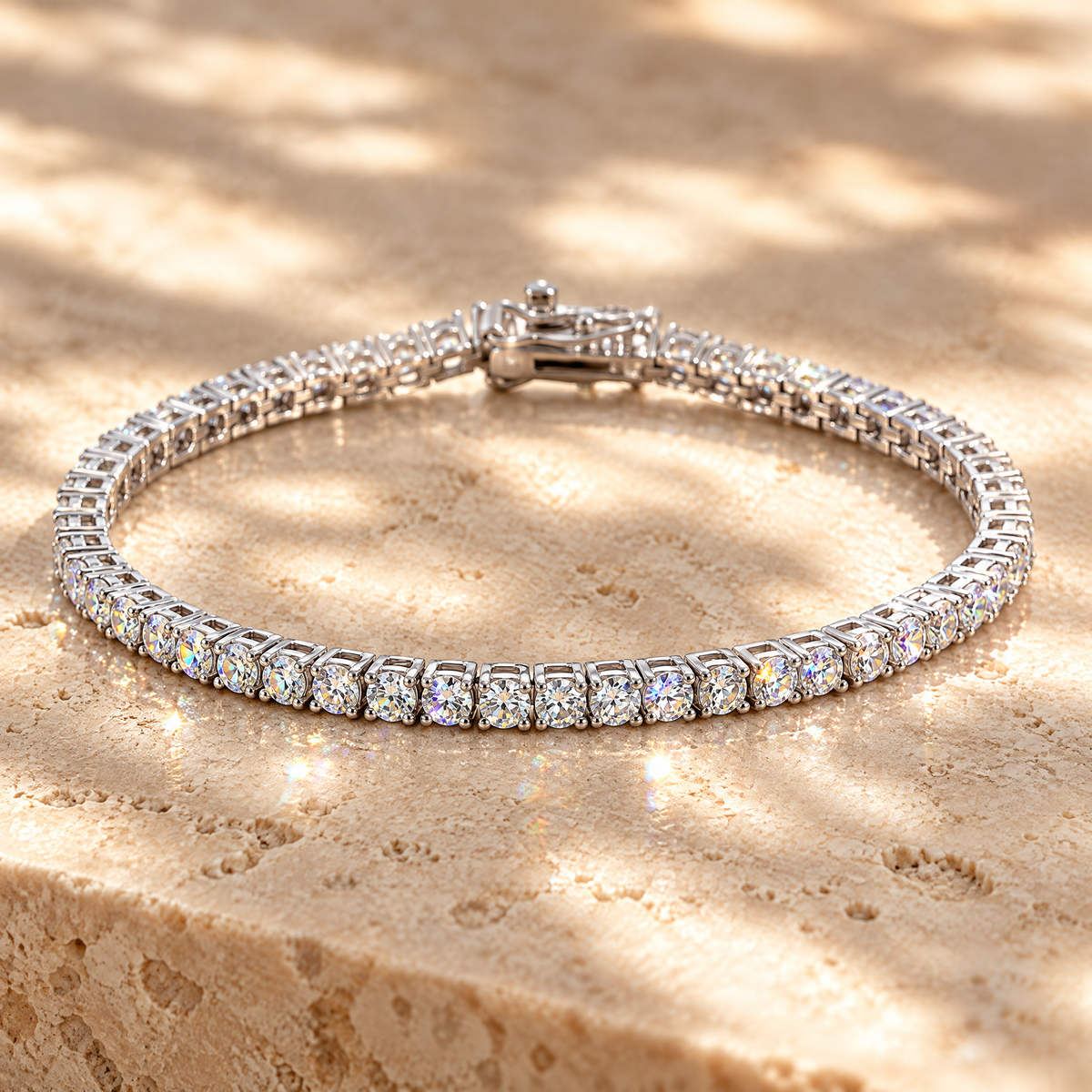 Clara CZ Tennis Bracelet, close-up detail