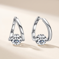 Croisette Moissanite Crossover Hoops in White Gold