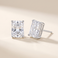 Éclat Radiant-Cut Moissanite Studs in White Gold