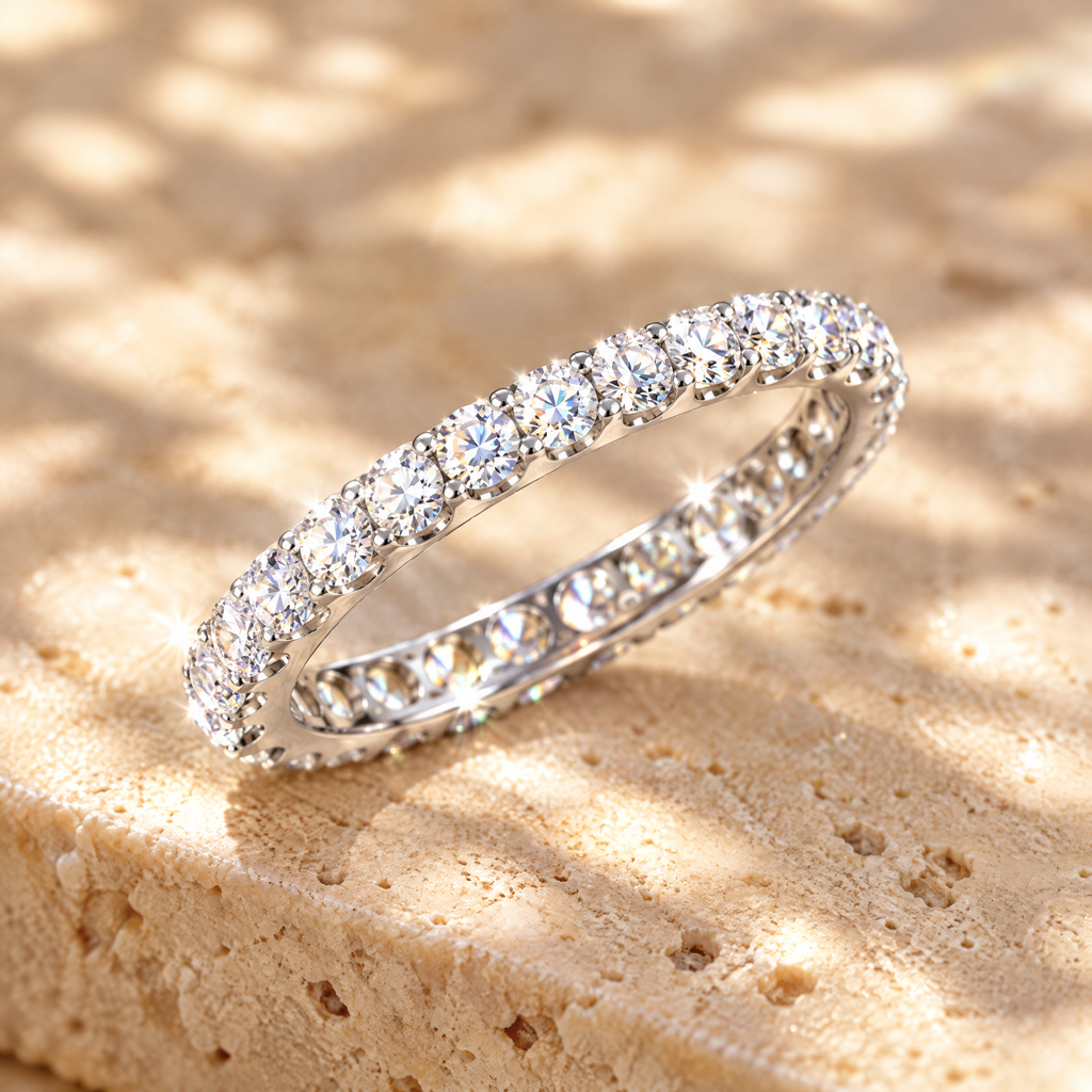 Éternelle Moissanite Full Eternity Band, close-up detail
