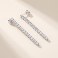 Filante Moissanite Line Drop Earrings in White Gold
