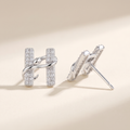 Hermine Moissanite H Snake Studs in White Gold