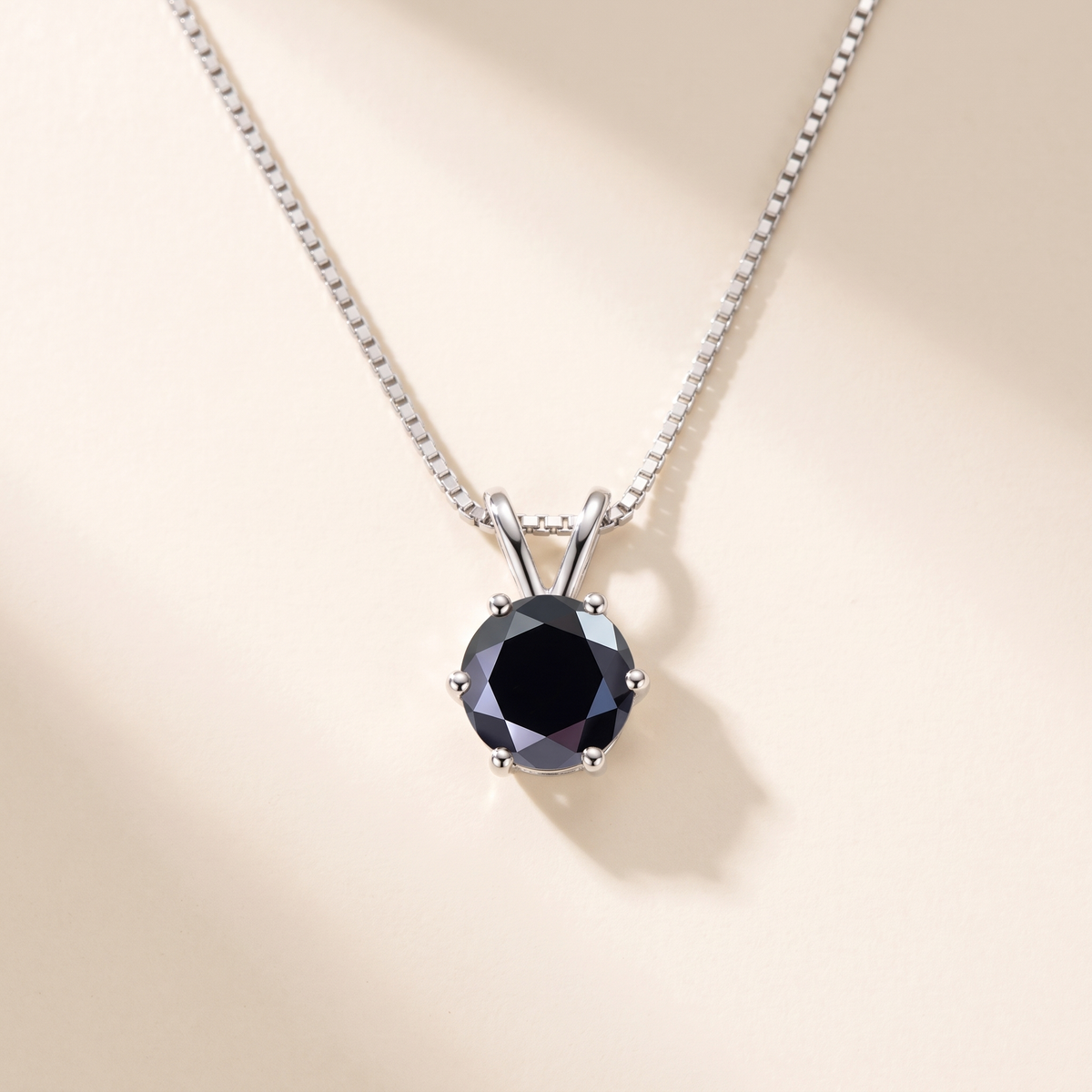 Iris Colored Moissanite Solitaire Necklace in White Gold