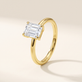 Joséphine Emerald-Cut Moissanite Engagement Ring in 14K Gold Filled