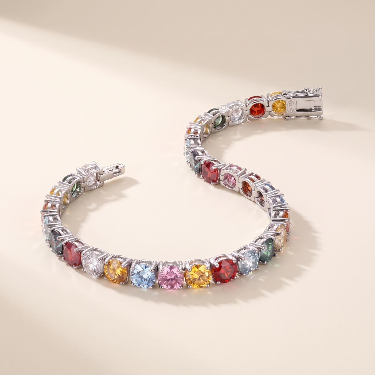 Kaléidoscope Rainbow Moissanite Tennis Bracelet