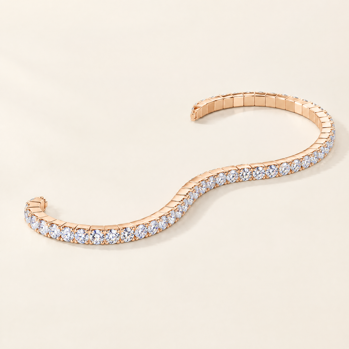 Lise Stretch Moissanite Tennis Bracelet, 14K Gold Filled, in Rose Gold
