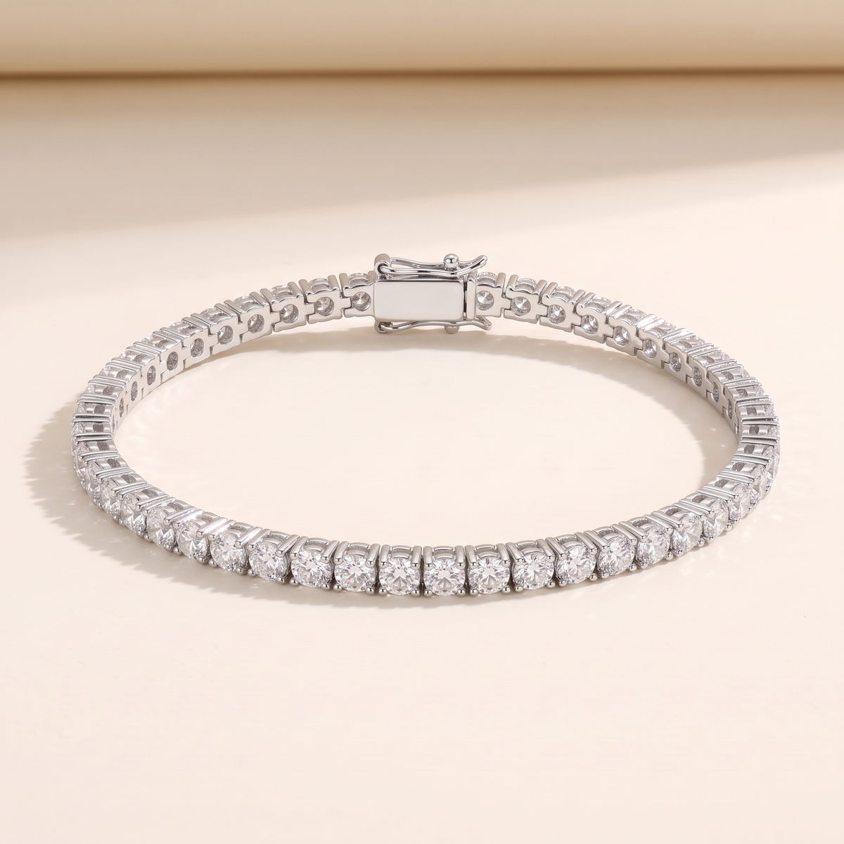Lou Dainty Moissanite Tennis Bracelet in White Gold