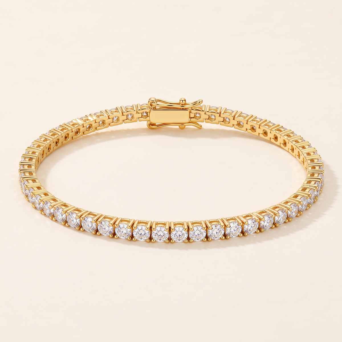 Lou Dainty Moissanite Tennis Bracelet in Yellow Gold