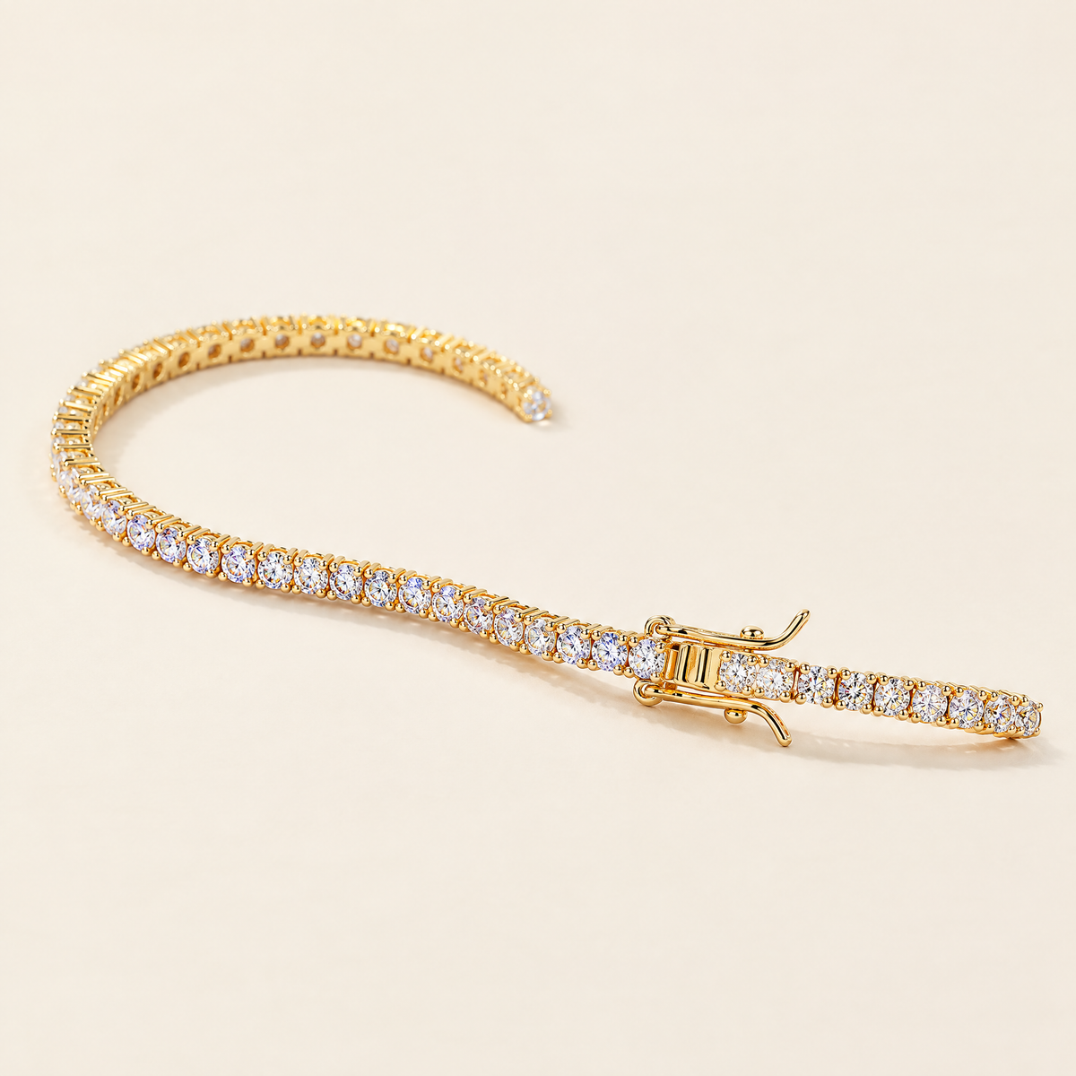 Lou Dainty Moissanite Tennis Bracelet in Yellow Gold