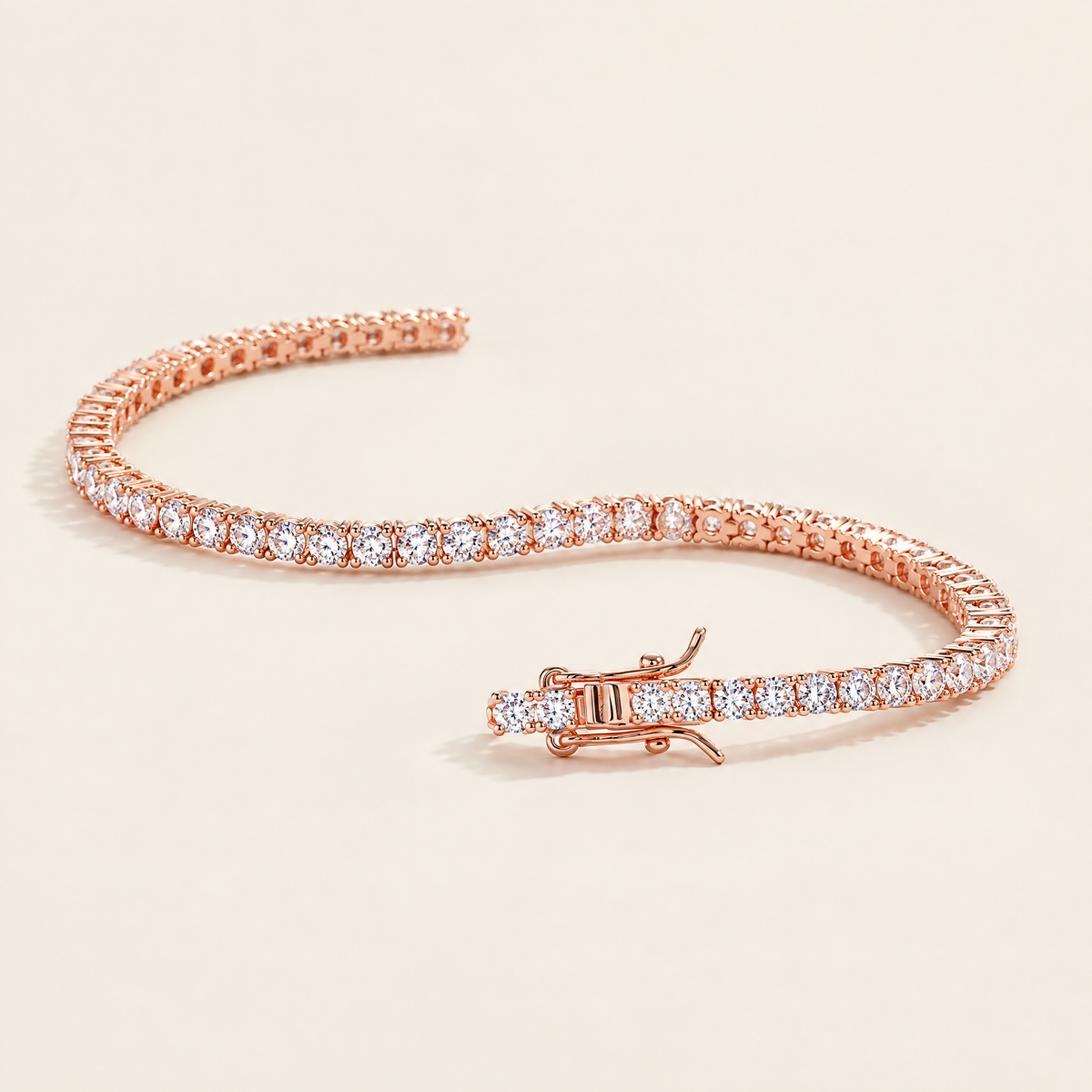 Lou Dainty Moissanite Tennis Bracelet in Rose Gold