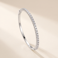 Margaux Moissanite Half-Tennis Bangle in White Gold