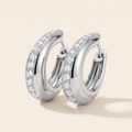 Margot Moissanite Chunky Hoops in White Gold