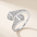 Médée Moissanite Double Snake Head Ring in White Gold