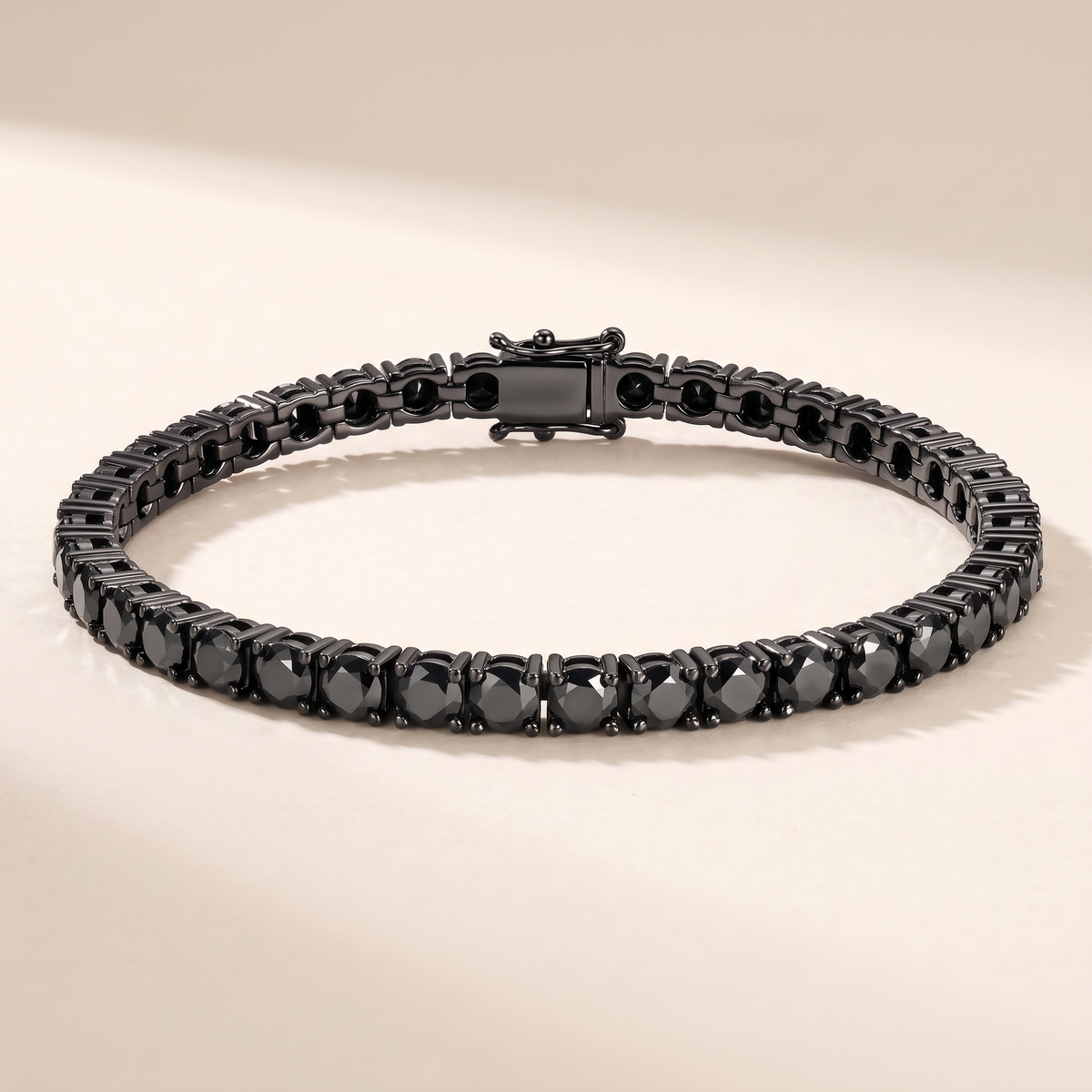 Minuit Black Moissanite Tennis Bracelet in Black Gold