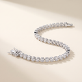 Nina Bezel Moissanite Tennis Bracelet in White Gold