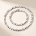 Nina Bezel Moissanite Tennis Necklace in White Gold