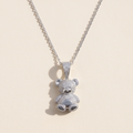 Ourson Moissanite Pavé Bear Pendant in 18K White Gold