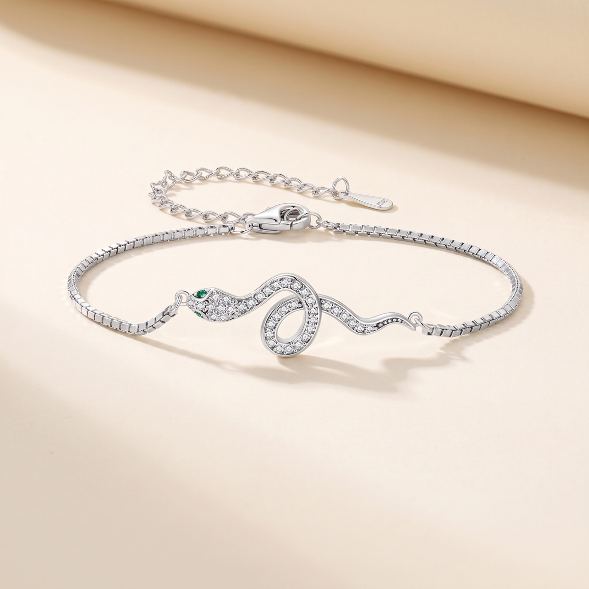 Petite Ève CZ Snake Bracelet in sterling silver