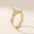 Pompadour Marquise Moissanite Engagement Ring in 14K Gold Filled over 925 Sterling Silver