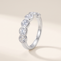 Quintette Five-Stone Bezel Moissanite Band in White Gold