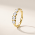 Quintette Five-Stone Bezel Moissanite Band, 14K Gold Filled