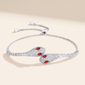 Salomé Moissanite Twin Snake Bracelet in White Gold