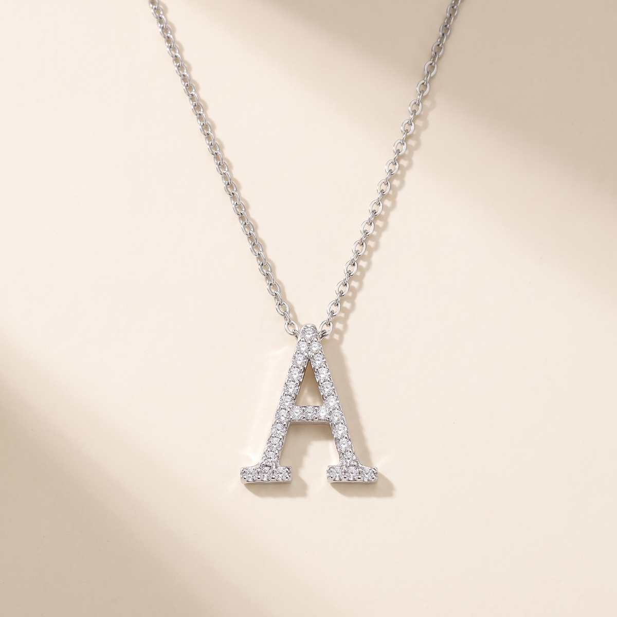 Signature Moissanite Pavé Initial Necklace
