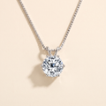 Sirius Moissanite Solitaire Necklace in White Gold