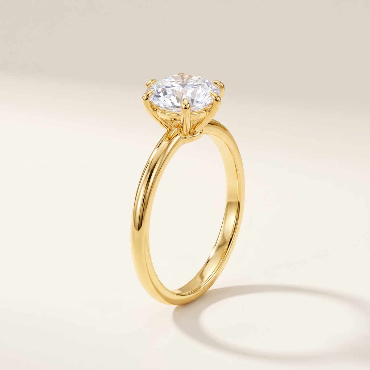Sirius Moissanite Solitaire Ring, 14K Gold Filled