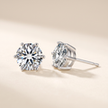 Sirius Moissanite Solitaire Studs in White Gold