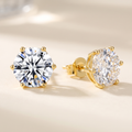 Sirius Moissanite Solitaire Studs, 14K Gold Filled