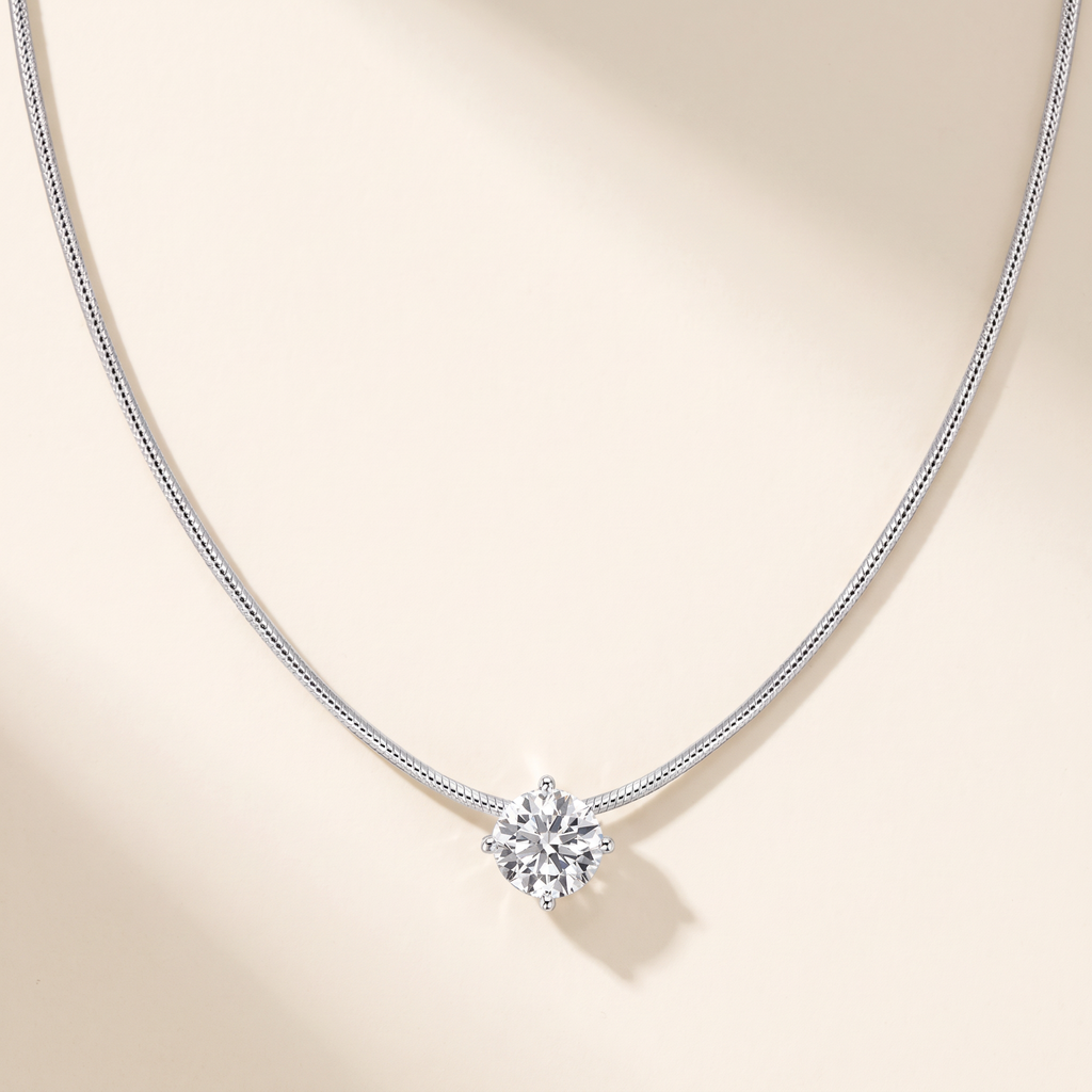 Soie Moissanite Solitaire Chain Necklace