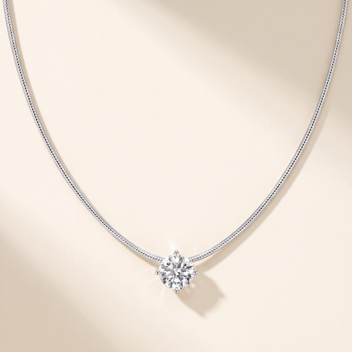 Soie Moissanite Solitaire Chain Necklace