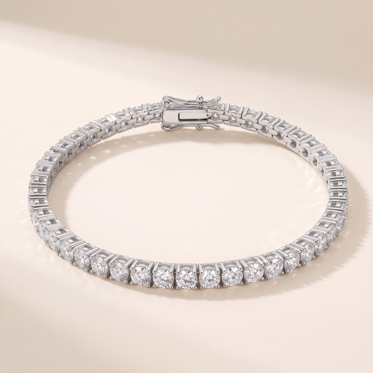 Solène Moissanite Tennis Bracelet in White Gold