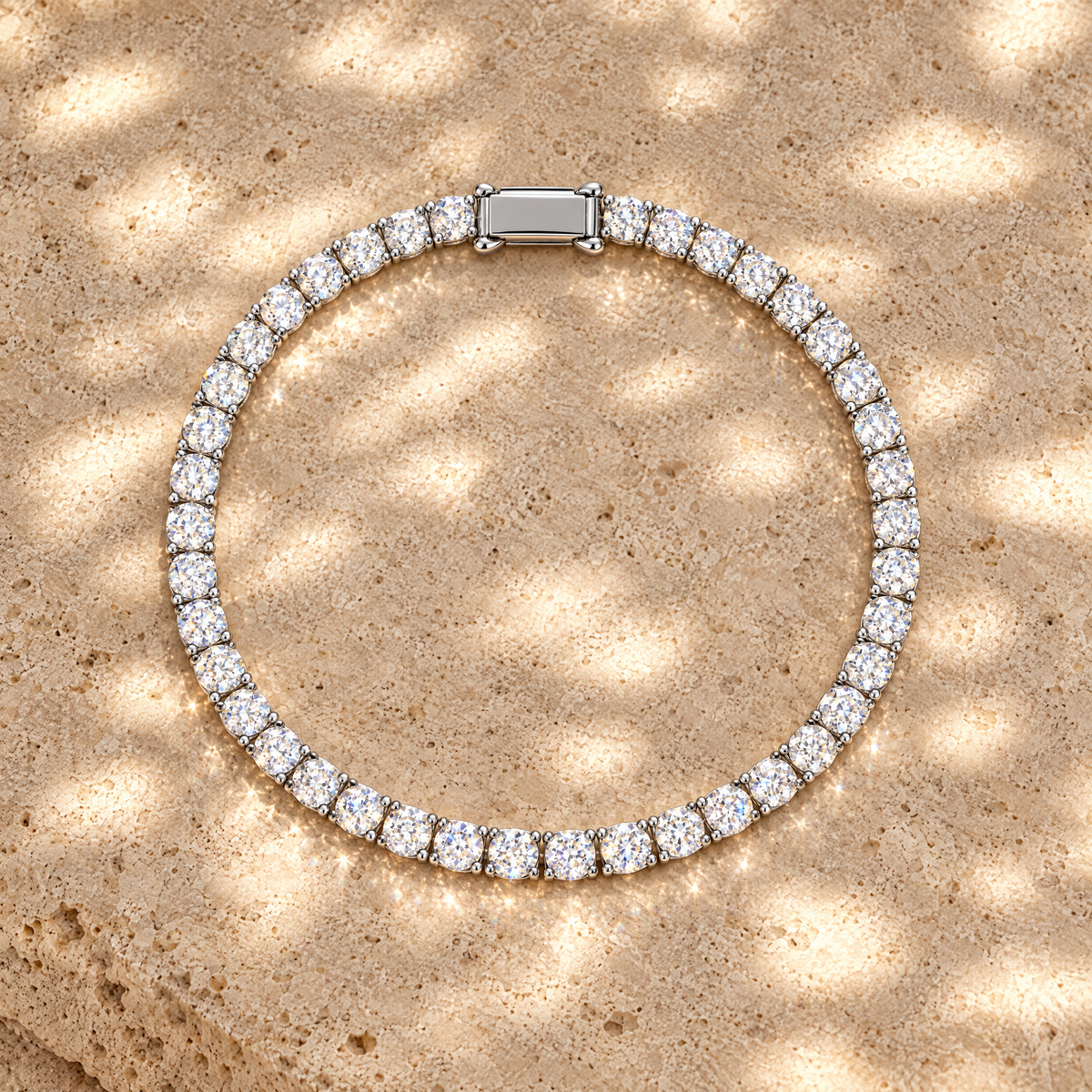Solène Moissanite Tennis Bracelet, close-up detail