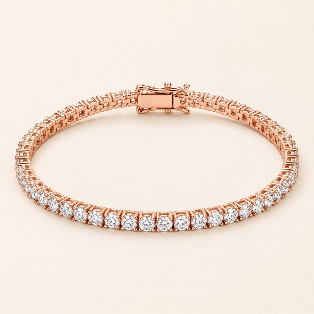 Solène Moissanite Tennis Bracelet in Rose Gold