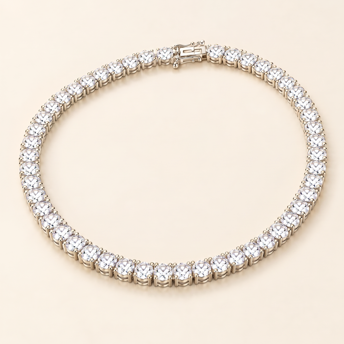 Solène Moissanite Tennis Necklace in White Gold
