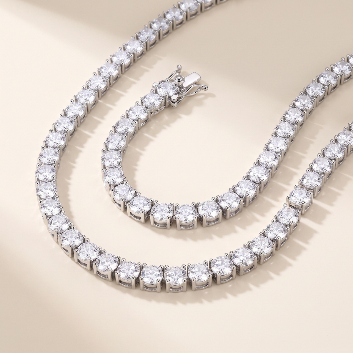 Solène Moissanite Tennis Necklace in White Gold