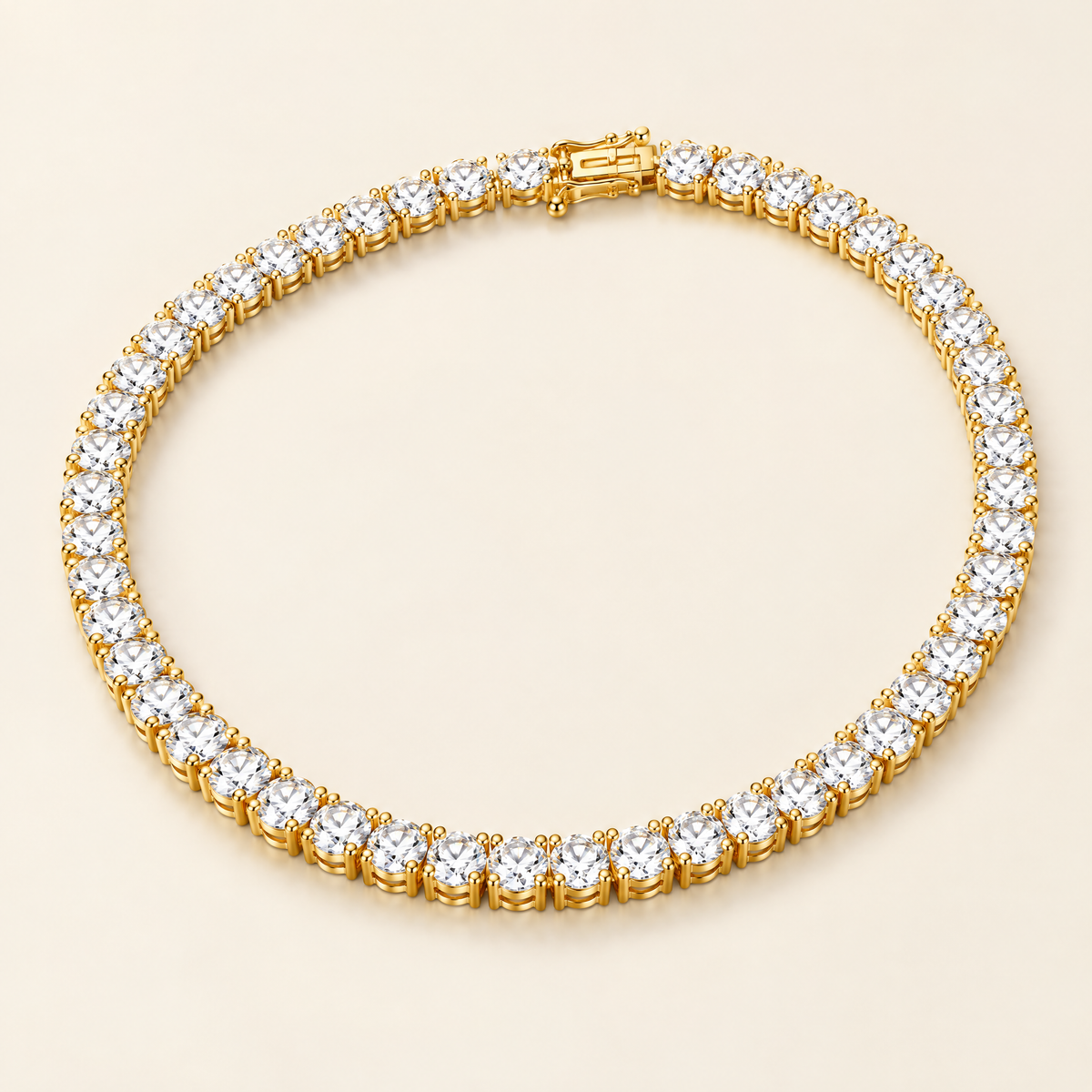 Solène Moissanite Tennis Necklace in Yellow Gold