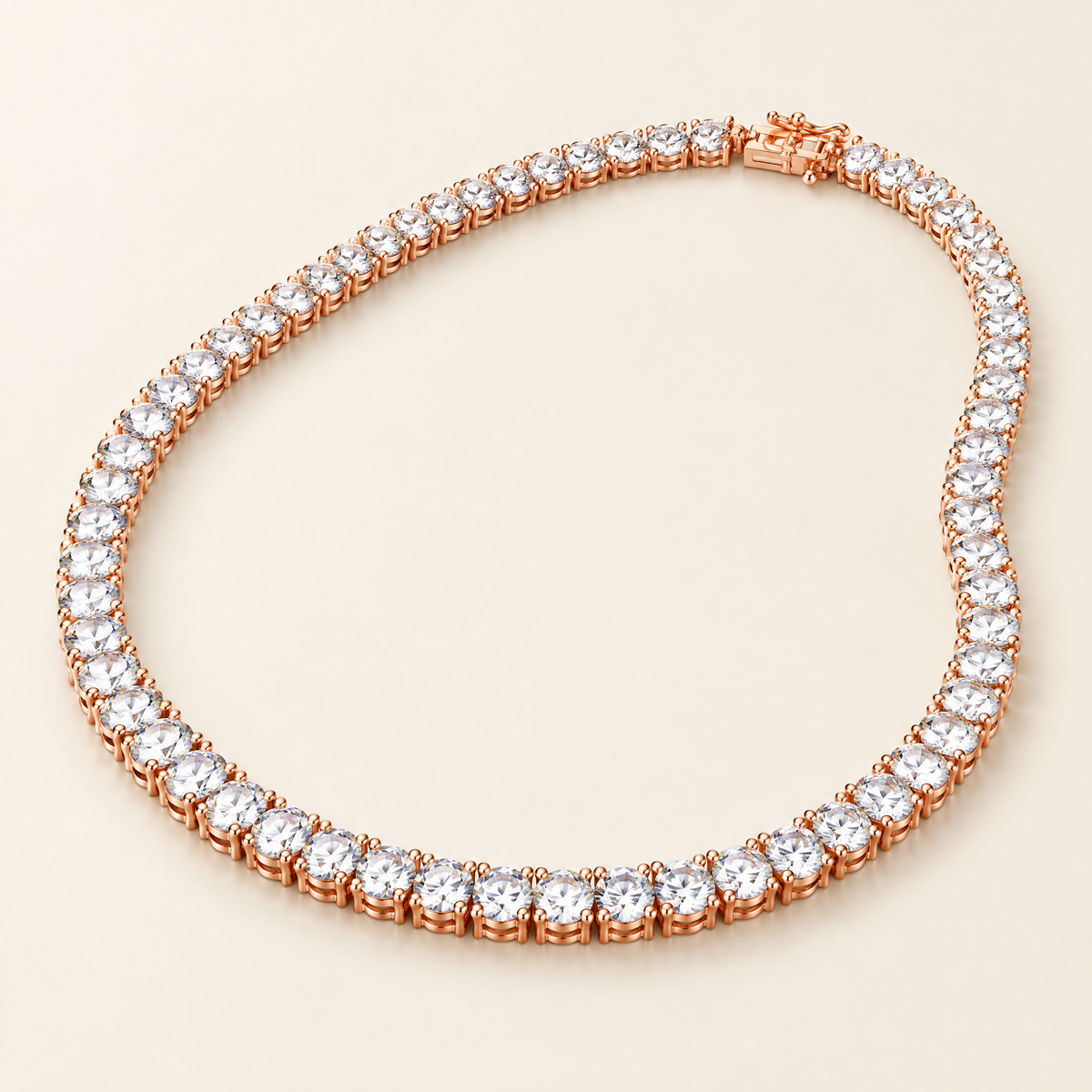 Solène Moissanite Tennis Necklace in Rose Gold