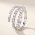 Spirale Moissanite Triple Wrap Ring in White Gold
