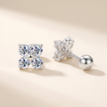 Trèfle Moissanite Four-Leaf Clover Studs in White Gold